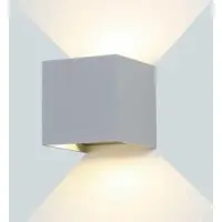 Silamp Applique Murale Grise LED 12W IP54 Carré - Blanc Chaud 2300K - 3500K