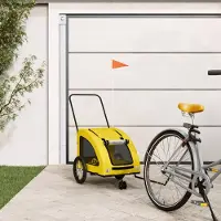 Prolenta Maison Exclusive - Remorque pour vélo, jaune, en tissu Oxford et en fer