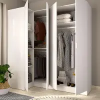 Dmora Woodbury - Garde-robe Grande, 91x184h cm Blanc, Modulable