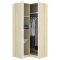 Dmora Luber - Armoire 2 Portes, 95x204h cm Blanc, Portemanteau