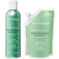 Phytodess Shampooing + Recharge à la Noix de Santal - Soin Cheveux plats et Fins 250ml - Vigueur, Légèreté et Volume Naturel