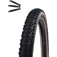 Schwalbe 1 pneu de vélo Smart Sam, Double Defense, gamme ADDIX Performance, 29 x 2,60 (65-622), noir/bronze, incluant des démonte-pneus