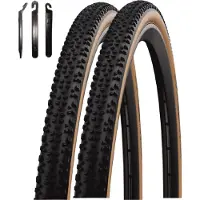 Schwalbe 2 pneus TLE X-One Allround Performance Race Guard, couleur bronze, 28 x 1,30 (33-622), avec démonte-pneus inclus