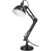 Ed Brubaker Lampe de bureau classique en métal Lampe de lecture - avec bras articulé réglable en hauteur - jusqu'à 53 cm de hauteur - Noir