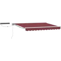 Syfax Auvent rétractable électrique Bourgogne et Blanc 3,5 x 2 m