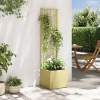 Prolenta Maison Exclusive - Jardinière avec treillis, vert, 36 x 36 x 140 cm, en plastique PP