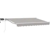 vidaXL Armature de store manuelle avec LED, gris clair et blanc, 2,5 x 2 m