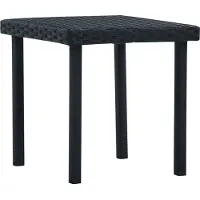 The Living Store Table de thé de jardin , noire, 40 × 40 × 40 cm, en rotin synthétique