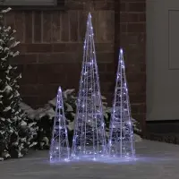 Prolenta Maison Exclusive - Sapin de Noël, 3 pièces, 90 LED blanches froides, 20 x 20 x 80 cm, acrylique