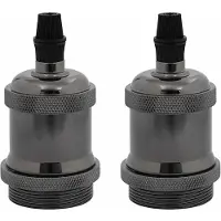 Syfax Douilles de lampe 2 pcs noir brillant E27