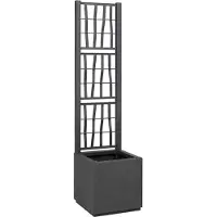 Prolenta Maison Exclusive - Jardinière avec treillis, gris foncé, 36 x 36 x 140 cm, en plastique PP