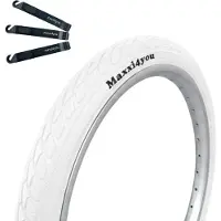 Bike-parts Pneu de vélo Maxxi4you 1 x HY-159 en blanc 47-406 (20 x 1.75) y compris démonte-pneu maxxi4you