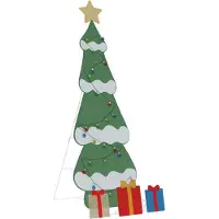 Syfax Sapin de Noël lumineux avec 3 boîtes-cadeaux 2D blanc chaud