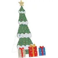 Syfax Sapin de Noël lumineux avec 3 boîtes-cadeaux 2D blanc chaud