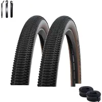 Schwalbe 2 pneus de vélo Billy Bonkers bronze 57-559 (26 x 2,25) + 2 chambres à air DV13, démonte-pneus inclus