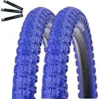 Bike-parts Kit d'offre / 2 x Kenda K-51 pneus vélo BMX en bleu 58-406 (20 x 2.25) y compris démonte-pneus maxxi4you