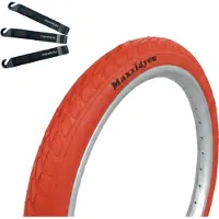 Bike-parts Pneu vélo Maxxi4you 1 x HY-159 en rouge 47-406 (20 x 1.75) y compris démonte-pneu maxxi4you
