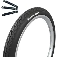 Bike-parts Pneu vélo Maxxi4you 1 x HY-159 en noir 47-406 (20 x 1.75) y compris démonte-pneu maxxi4you