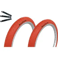 Bike-parts Pneus de vélo Maxxi4you 2 x HY-159 en rouge 47-406 (20 x 1.75) y compris démonte-pneus maxxi4you