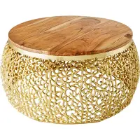 Invicta Table basse 75 cm en bois, design doré, style moderne, pour le salon - ACHETER MAINTENANT