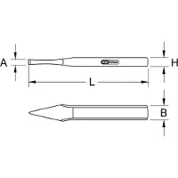 Ks Tools Cross chisel, flat, oval, 5x125 mm 1620282