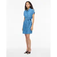 Vila Nori Short Sleeve Short Dress Bleu 42 Femme