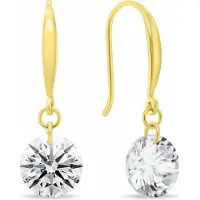 Brilio Silver Silver - Gold-plated dangling earrings with zircons EA1203Y, (Argent)