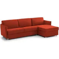 Dmora Scordia - Canapé-lit avec Méridienne, 260x160 cm Orange, Déhoussable Italy