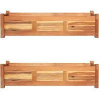 Prolenta Maison Exclusive - 2 jardinières surélevées en bois d'acacia, 100 x 30 x 25 cm