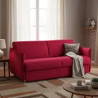Dmora Verceia - Canapé-lit 2 places, 160x95 cm Rouge, Déhoussable Italy