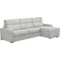 Dmora Pusiano - Canapé-lit avec méridienne, 280x160 cm Gris Clair, Déhoussable Italie
