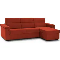 Dmora Esca - Canapé-lit avec méridienne, 285x160 cm Orange, Déhoussable Italy