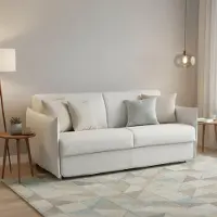 Dmora Gravere - Canapé-lit 3 Places, 200x95 cm Gris Clair, Déhoussable Italy