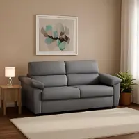 Dmora Contrada - Canapé-lit 2 places, 205x95 cm gris, déhoussable Fabriqué en Italie