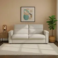Dmora Biscossi - Canapé-lit 2 Places, 205x95 cm Beige, Déhoussable Italy