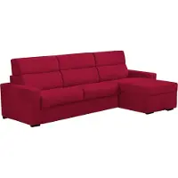 Dmora Celleno - Canapé Convertible avec Méridienne, 280x160 cm Rouge, Déhoussable, Italy