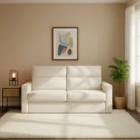 Dmora Écate - Canapé-lit 2 places, 200x95 cm beige, déhoussable Fabriqué en Italie