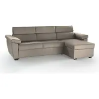 Dmora Priverno - Canapé-lit avec méridienne, 285x160 cm Gris Tourterelle, Housse IT