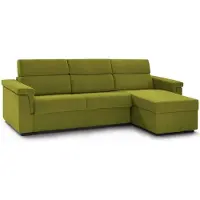 Dmora Esca - Canapé-lit avec méridienne, 285x160 cm Vert, Déhoussable Italy