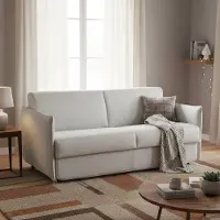 Dmora Verceia - Canapé-lit 2 Places, 160x95 cm Gris Clair, Déhoussable Italy
