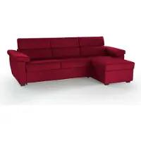 Dmora Priverno - Canapé Lit avec Méridienne, 285x160 cm Rouge, Déhoussable Italy