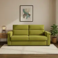 Dmora Tenna - Canapé-lit 2 Places, 185x95 cm Vert, Déhoussable Fabriqué en Italie