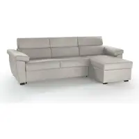 Dmora Tolle - Canapé-lit avec méridienne, 285x160 cm beige, déhoussable, italienne