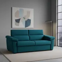 Dmora Contrada - Canapé-lit 2 places, 205x95 cm Bleu, Déhoussable Italy