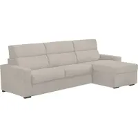Dmora Pusiano - Canapé-lit avec méridienne, 280x160 cm Beige, Déhoussable Italy