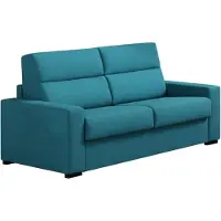 Dmora Quindici - Canapé-lit 3 places, 220x95 cm bleu, déhoussable, fabriqué en Italie