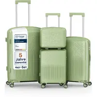 4FLY Ensemble de valises à coque rigide Pixel PP 16, 20, 24 et 28 pouces – Lot de 4 – Vert olive