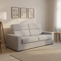 Dmora Sonico - Canapé-lit 2 places, 200x95 cm Gris clair, Déhoussable Italy