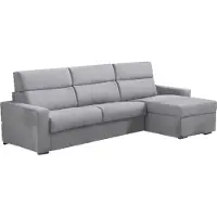 Dmora Celleno - Canapé-lit avec méridienne, 280x160 cm gris, déhoussable Italy