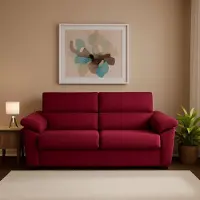 Dmora Contrada - Canapé-lit 2 places, 205x95 cm Rouge, Déhoussable Italy